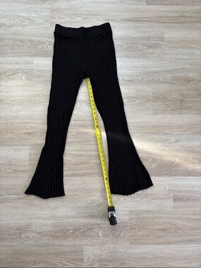 Nation LTD Kids Black Ribbed Flare Leggings